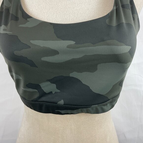 Athleta Contender Sports Bra L Olive Green Camo - Picture 5 of 10